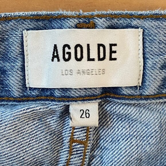 Agolde Riley High Rise Straight Crop Jeans - Blur Sz 26 - Picture 11 of 14